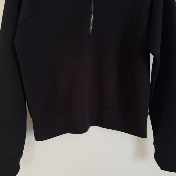 SPANX AirEssentials Half Zip Pullover Sweatshirt Very Black XS - Picture 7 of 12